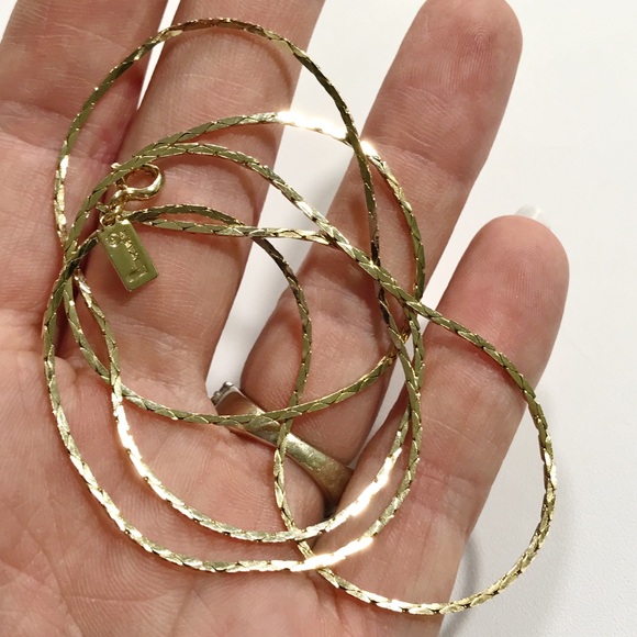 Vintage Lisner Signed Gold Tone Serpentine Slinky Snake Chain Necklace 24" - Picture 7 of 9